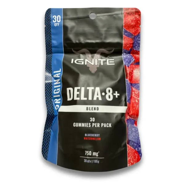 Goma Ignite Delta 8+ Blueberry Watermelon - Sabor Blueberry e Melancia